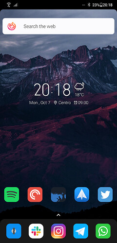 Tela inicial do Android