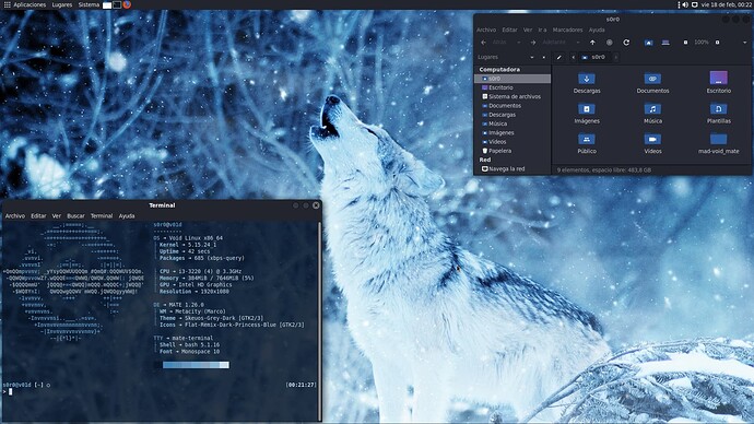 Void Linux com MATE Desktop