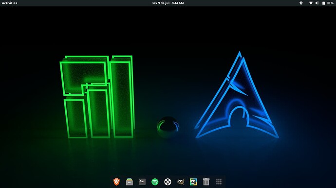 Manjaro Linux com GNOME Area de Trabalho