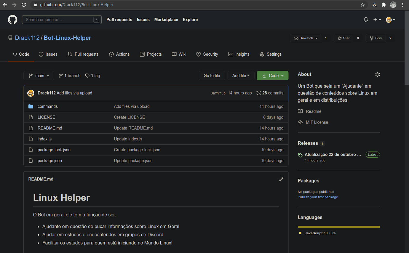 Atualização Do Bot Linux Helper [Algumas novidades] - Desenvolvimento ...