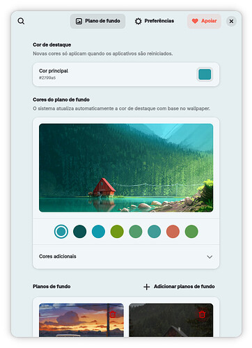Janela de Configurações