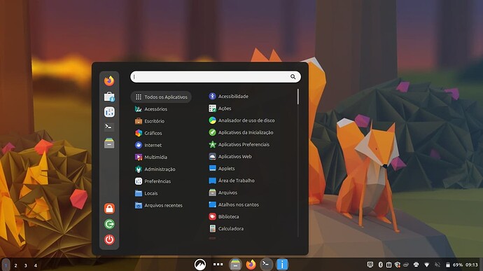 Menu do Cinnamon