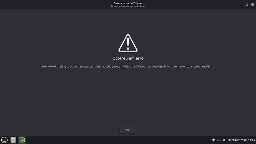 Drive error nvidia Linux Mint - Linux - Diolinux Plus
