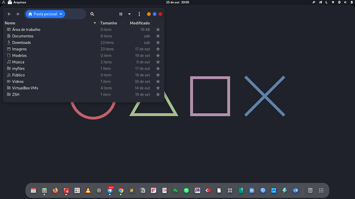 Arch Linux com GNOME 40 - Nautilus