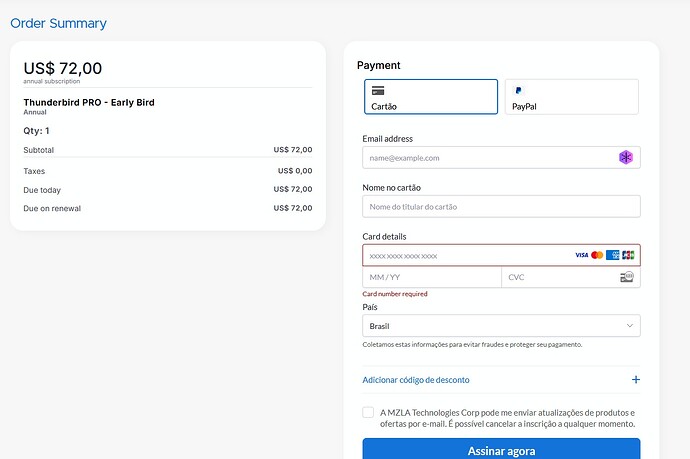 O valor da assinatura anual foi definido em US$ 72,00.