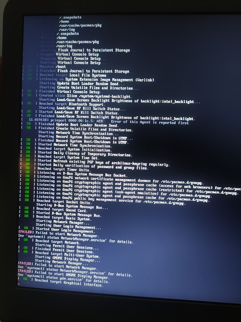 Arch linux apresentando erro: failed to start gnome display manager ...