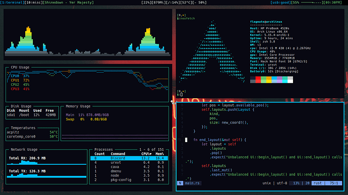 Arch Linux com i3wm - urxvt