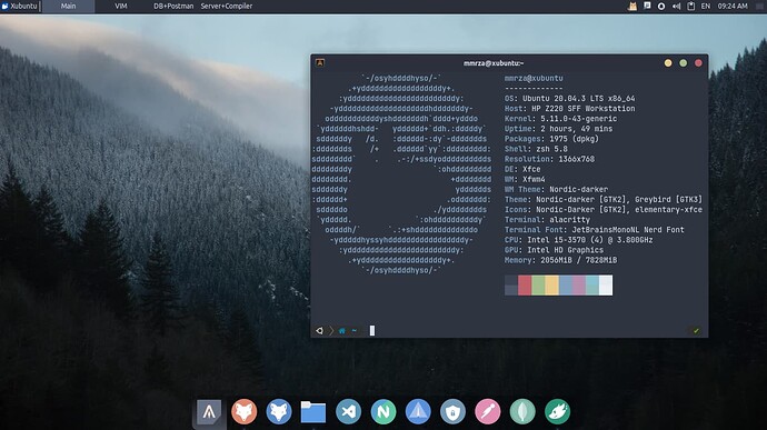 Ubuntu 20.04 com XFCE - Terminal Neofetch