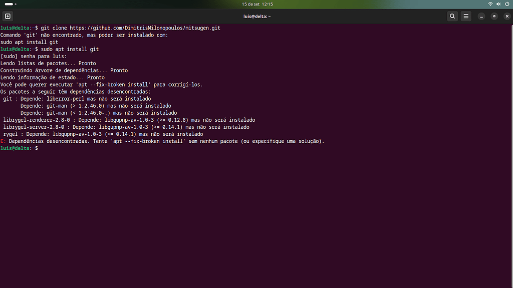 Erro ao instalar o GIT (repost) - Linux - Diolinux Plus