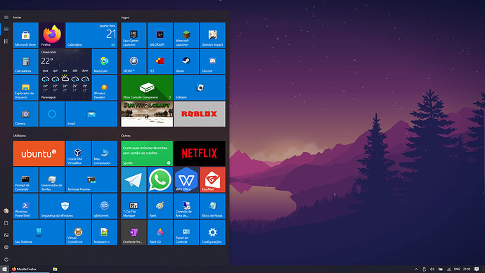 Mostre sua Área de Trabalho do Windows e mostre o quanto é bonito