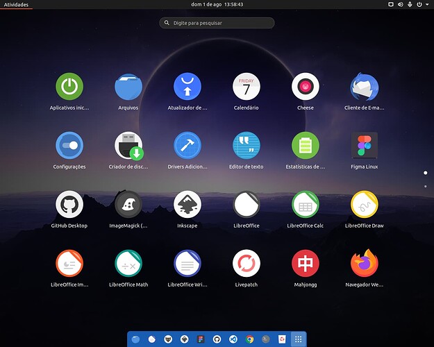 Ubuntu com GNOME Menu