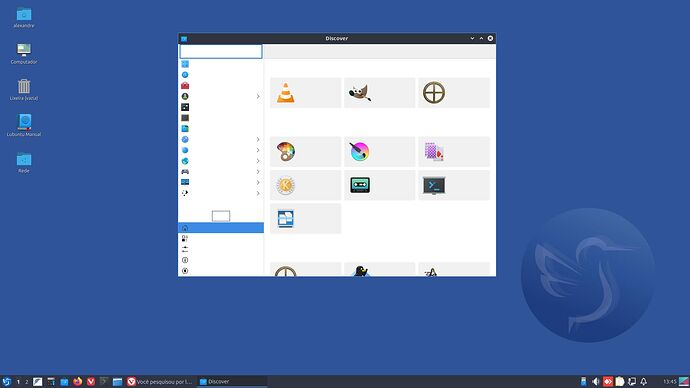 plasma-discover em branco