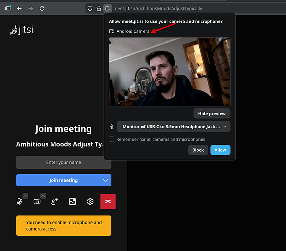 scrcpy webcam funcionando