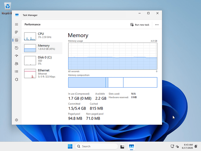 win11 IOT taskbar0