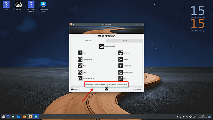 2026-01-18_15-15-01_p11-Live-MXLinux25-Welcome-screen