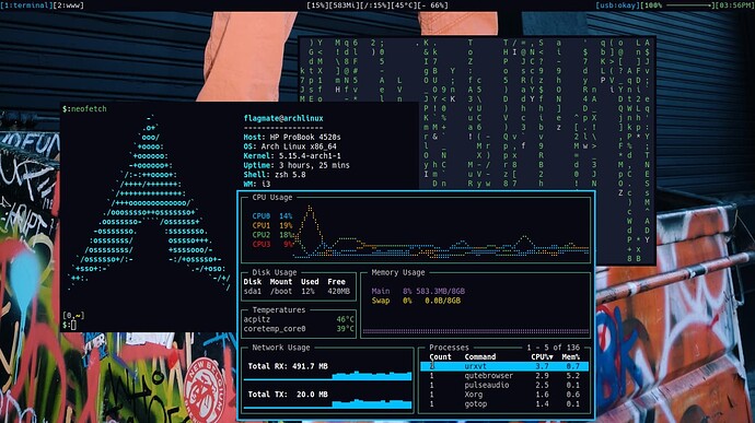 Arch Linux com i3wm - Terminais urxvt