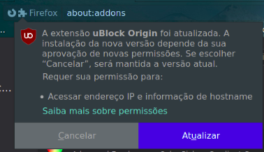 screenshot permissão ublock