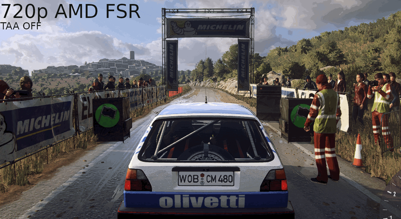 Dirt Rally 2.0 AMD FSR Linux ProtonGE NO TAA VS TAA