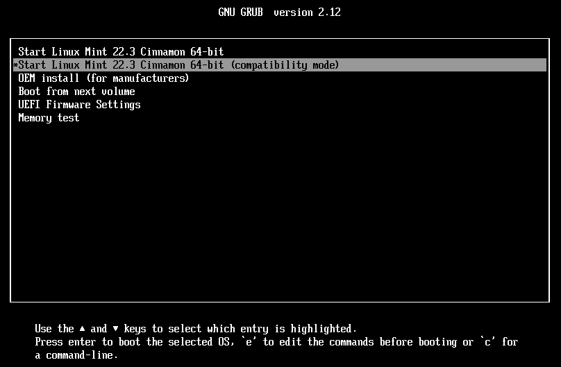 Linux Mint 22.3 - Compatibility Mode
