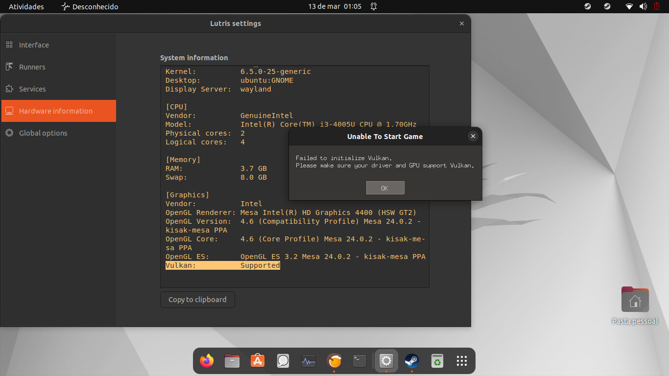 Steam failed to initialize vulkan linux diolinux plus
