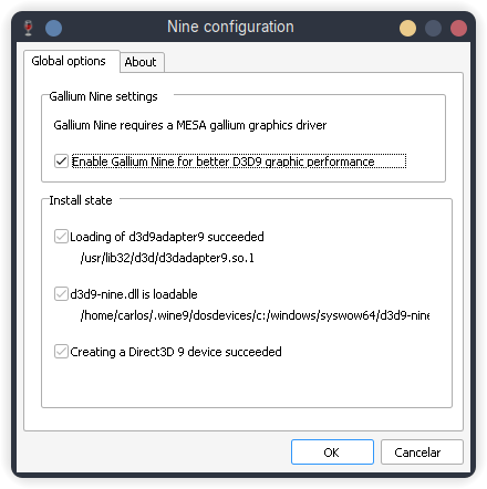 Ninewinecfg de 32 bits OK