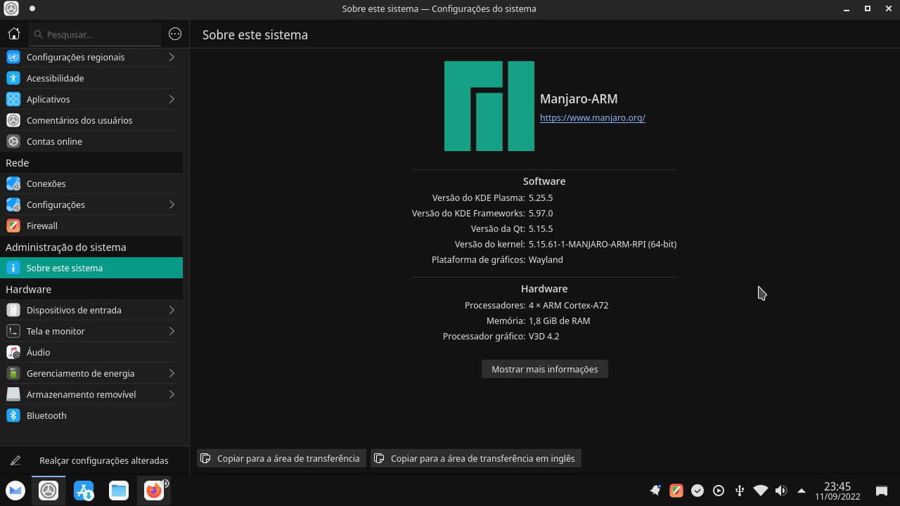 Manjaro ARM Com KDE Plasma Rodando No Raspberry Pi - Minha ...