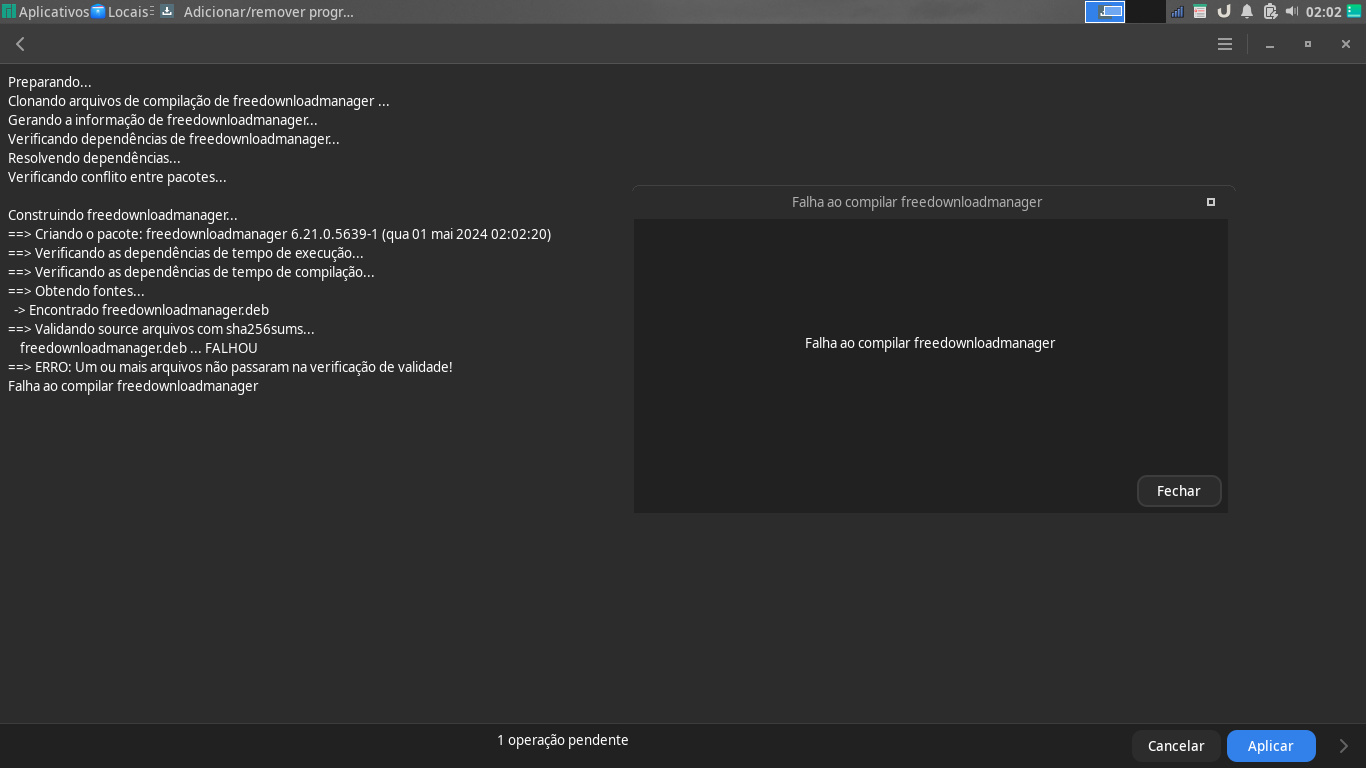 Problema Ao Instalar Free Download Manager (fdm) Via Aur No Manjaro 